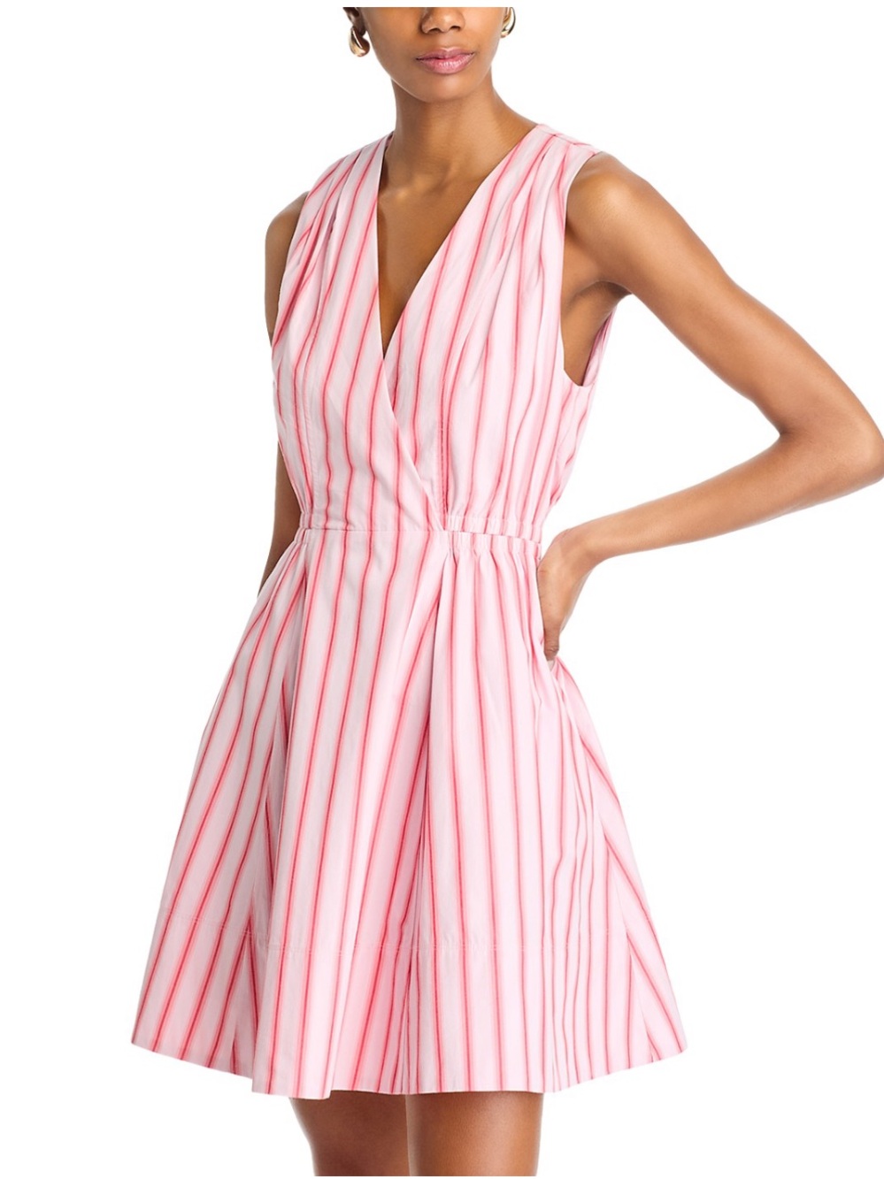 NWT Derek Lam 10 Crosby Tia Striped Fit & Flare Mini Dress Size: 2